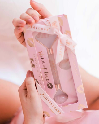 Pedra do amor de quartzo rosa Massajador facial Selflove set Crystallove - 2