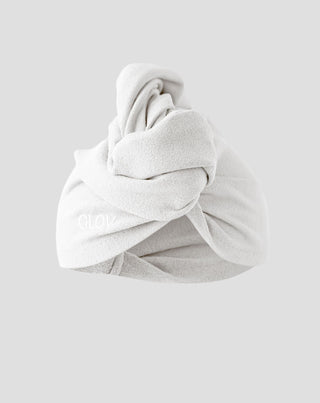 Turbante para cabelo branco para reduzir o tempo de secagem para todos os tipos de cabelo Hair Wrap Glov - 1