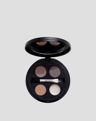 Paleta de 3 sombras e cera transparente para modelar as sobrancelhas para um efeito duradouro Gosh - 1