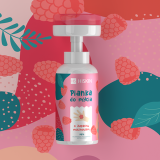 Espuma de lavagem das mãos e do corpo para crianças HiSkin com aroma a framboesa - 2