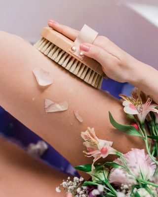 Escova de massagem corporal seca com agave de bambu Crystallove - 2