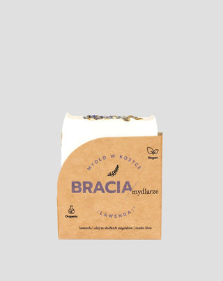 Sabonete em barra calmante e hidratante de lavanda com óleo de arroz e manteiga de karité Bracia Mydlarze - 1