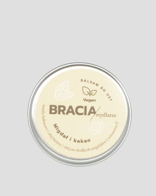 Bálsamo hidratante para lábios amêndoa e cacau com vitamina E e óleo de linhaça Bracia Mydlarze - 1