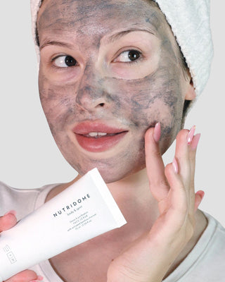 Esfoliante facial desintoxicante com carvão de bambu ativado e argila branca Nutridome - 2