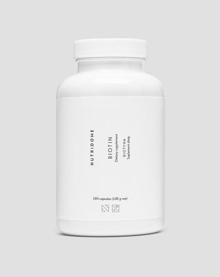 Biotina cápsulas 2500 mcg vitamina H para cabelo, pele e unhas Nutridome 180 unid. - 1