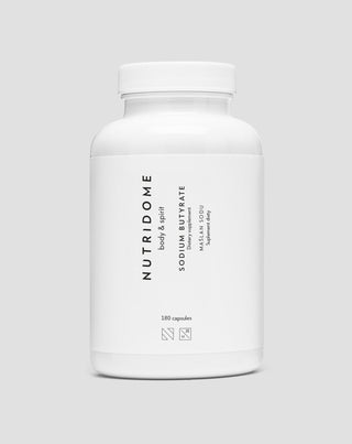 Butirato de sódio 620 mg/dia para perturbações da flora intestinal, inflamatórias e bacterianas Nutridome 180 unid. - 1