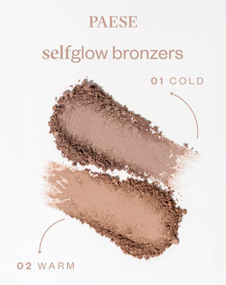 Bronzeador prensado Selfglow 02 Warm com ingredientes activos para o contorno do rosto Paese - 5