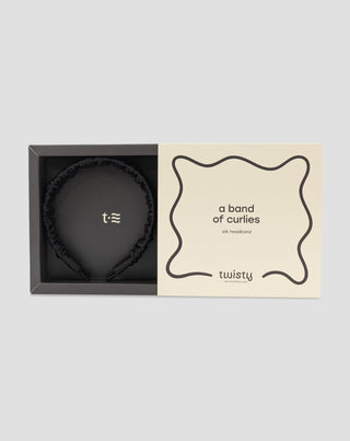 Fita de seda para o cabelo em seda 100% natural preta Twisty - 3