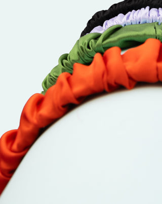 Fita de seda para o cabelo em seda 100% natural vermelha Twisty - 4