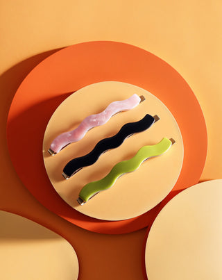 Conjunto de ganchos para cabelo ondulado verde, preto, cor-de-rosa Twisty 3 pcs. - 3