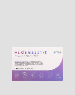 Suplemento alimentar para o hipotiroidismo e a doença de Hashimoto HashiSupport Gardenpharm 60 cápsulas - 1