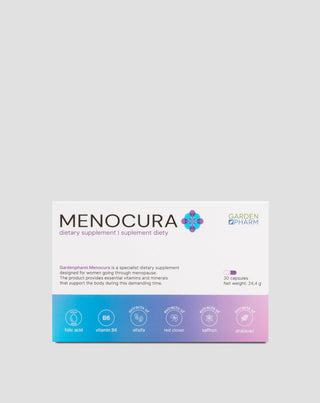 Suplemento alimentar para o alívio dos sintomas da menopausa Menocura Gardenpharm 30 cápsulas - 1