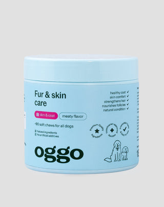 suplemento alimentar fur & skin karma para cães para um pelo bonito e uma pele saudável oggo 180 g - 1