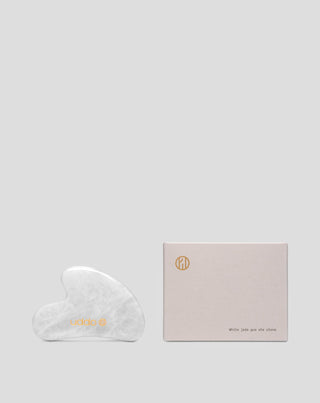 Pedra gua sha de jade branco para massagem facial Uddo para reduzir o inchaço e reafirmar - 3