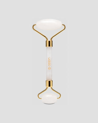 Rolo de massagem facial em jade branco Uddo para reduzir as olheiras e o inchaço - 1