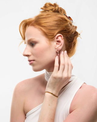 Pulseira em aço inoxidável banhado a ouro com Mys_1 rosa e jade limão - 2