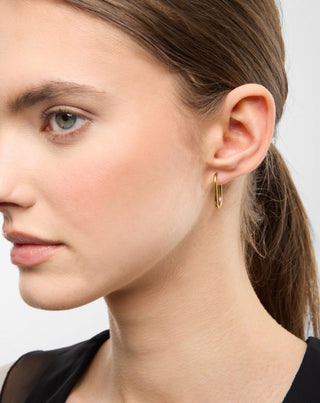 Conjunto de brincos Mys_2 em aço inoxidável banhado a ouro com lápis-lazúli - 3