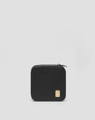 Caixa para jóias pequena com compartimentos, rolos e ganchos, preto Mys - 1