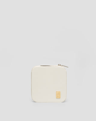 Caixa para jóias pequena com compartimentos, rolos e ganchos, creme Mys - 1