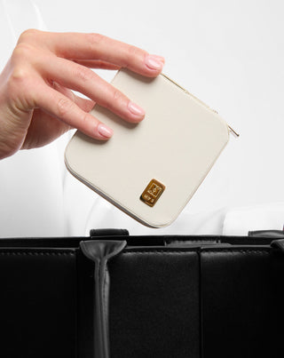 Caixa para jóias pequena com compartimentos, rolos e ganchos, creme Mys_2 - 3