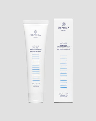 Peeling facial para pele acneica com niacinamida, pantenol, BHA e microgrânulos Anti-Acne Orphica Clinic - 4