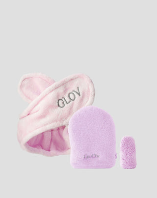 Conjunto de bandas para o cabelo Glov duas luvas para desmaquilhagem e cuidados diários da pele - 1