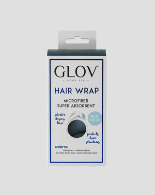 Turbante de cabelo azul para reduzir o tempo de secagem para todos os tipos de cabelo Hair Wrap Glov - 2