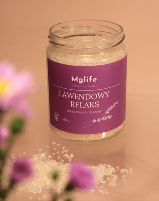 Sal de banho de magnésio com sal de Epsom e óleo essencial de lavanda relaxamento Mglife - 3