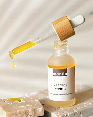 Sérum de noite bifásico para peles secas com ácido hialurónico e vitamina C Manilu - 2