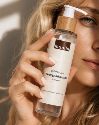 Essência desmaquilhante micelar refrescante para acalmar a irritação com D-pantenol Manilu - 2