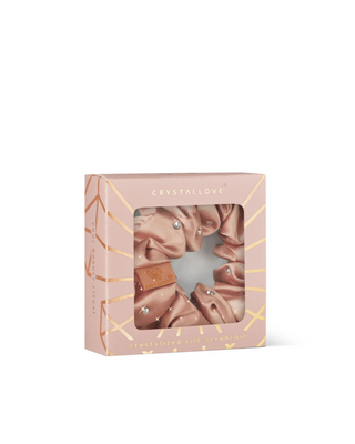 Elástico de cabelo em seda com cristais - ouro rosa Crystallove - 4