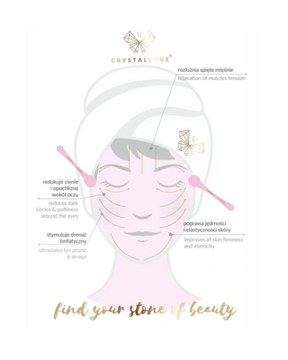 Massajador de olhos 3D com ametista e aplicador de creme Crystallove - 4