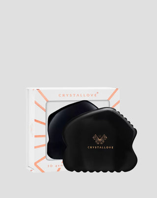 Placa de massagem facial gua sha de obsidiana pedra de grande poder Crystallove - 1