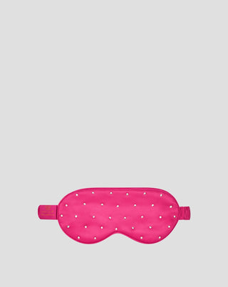 Faixa para olhos para dormir de seda decorada com cristais – hot pink Crystallove_3 - 3