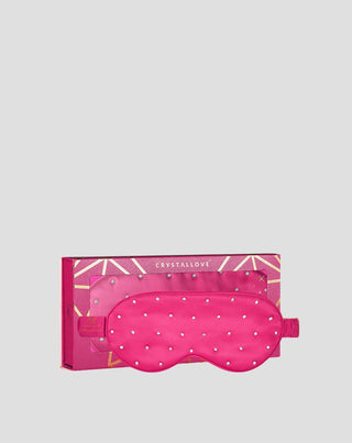 Faixa para os olhos para dormir em seda decorada com cristais – hot pink Crystallove - 1
