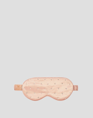 Faixa para olhos para dormir de seda decorada com cristais – rose gold Crystallove_3 - 3