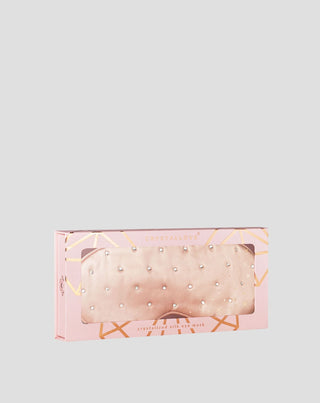 Faixa para olhos para dormir de seda decorada com cristais – rose gold Crystallove_4 - 4