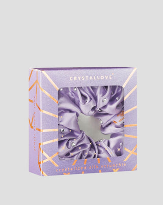 Elástico de cabelo de seda com cristais – lilac Crystallove_4 - 4