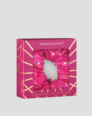 Elástico de cabelo de seda com cristais – hot pink Crystallove_4 - 4