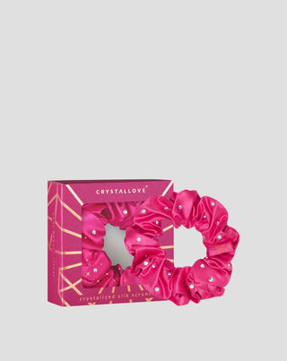 Elástico para cabelo de seda com cristais – hot pink Crystallove - 1