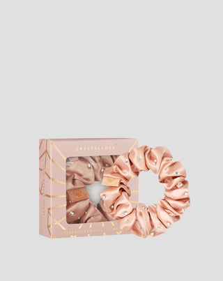 Elástico de cabelo de seda com cristais – rose gold Crystallove - 1
