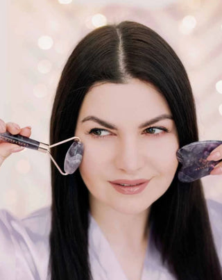 Ametista massajador facial pedra da harmonia, serenidade e tranquilidade rolo Crystallove - 2