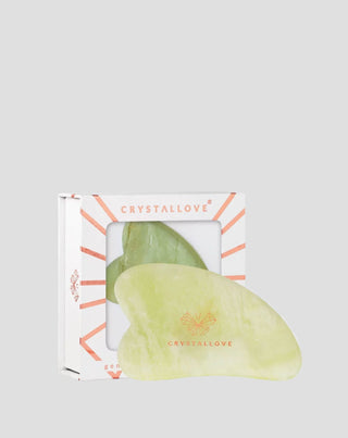 Placa de massagem facial gua sha de jade pedra da juventude Crystallove - 1