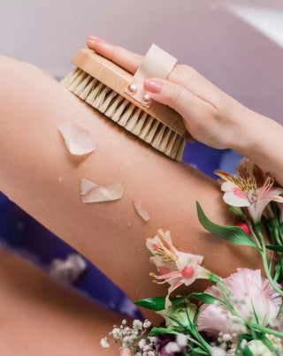 Escova de massagem corporal seca com agave de bambu Crystallove - 2