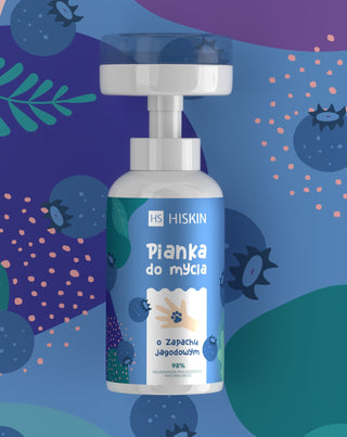 Espuma para lavar mãos e corpo para crianças com aroma de mirtilo HiSkin_2 - 2