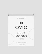 Lentes de contacto coloridas cinzentas platinadas grey moons no.2 Lentes de contacto mensais Ovio
