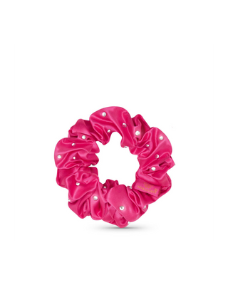 Elástico de cabelo de seda com cristais - rosa choque Crystallove - 3