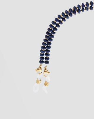 Corrente para óculos banhada a ouro com lápis-lazúli Mys_4 - 4