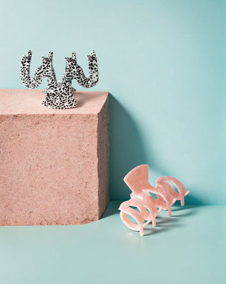 Conjunto de ganchos grandes para o cabelo - Twisty cor-de-rosa e marmoreado 2 peças - 4