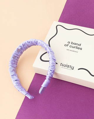 Fita de seda para o cabelo em seda 100% natural lilás Twisty - 2